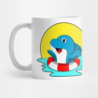 Dolphin at Swimming with Swim ring Mug